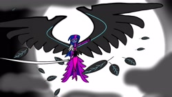 Size: 1920x1080 | Tagged: safe, artist:michealravencroft, derpibooru import, midnight sparkle, sci-twi, twilight sparkle, equestria girls, crossover, final fantasy, final fantasy vii, one winged angel, sephiroth