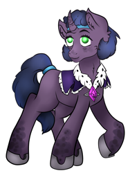 Size: 1024x1362 | Tagged: safe, artist:bewarethemusicman, oc, oc only, oc:lorelei, pony, unicorn, curved horn, next generation, offspring, parent:king sombra, parent:twilight sparkle, parents:twibra, simple background, solo, white background