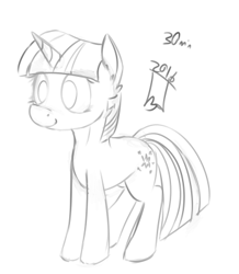 Size: 348x400 | Tagged: safe, artist:blastdown, derpibooru import, twilight sparkle, monochrome, newbie artist training grounds, solo