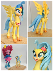 Size: 1200x1605 | Tagged: safe, artist:fromamida, pinkie pie, princess skystar, equestria girls, my little pony: the movie, craft, doll, equestria girls minis, eqventures of the minis, female, irl, photo, sculpture, size difference, toy, traditional art