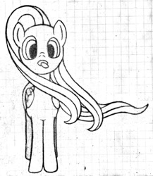 Size: 1177x1356 | Tagged: safe, artist:mfg637, fluttershy, pegasus, pony, open mouth, sketch, solo, traditional art