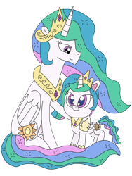 Size: 2448x3264 | Tagged: safe, artist:supahdonarudo, princess celestia, alicorn, pony, my little pony: pony life, celestia day, cute, cutelestia, duality, female, generational ponidox, self ponidox, simple background, transparent background