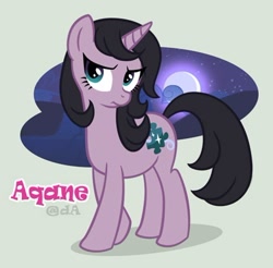 Size: 400x393 | Tagged: safe, artist:arcuate, oc, oc only, oc:moonlight myst, pony, unicorn, female, frown, mare, solo