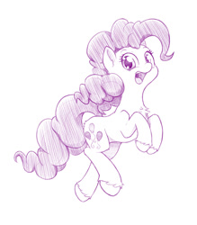 Size: 800x912 | Tagged: safe, artist:dstears, pinkie pie, earth pony, pony, female, mare, monochrome, purple, solo