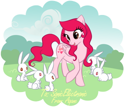 Size: 850x727 | Tagged: safe, artist:arcuate, oc, oc only, pegasus, pony, rabbit, female, mare, solo