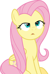 Size: 5000x7344 | Tagged: safe, artist:luckreza8, fluttershy, pegasus, pony, discordant harmony, absurd resolution, d:, lidded eyes, open mouth, simple background, solo, transparent background, vector