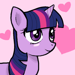 Size: 510x505 | Tagged: safe, artist:kurozu, derpibooru import, twilight sparkle, heart, ms paint, smiling, solo