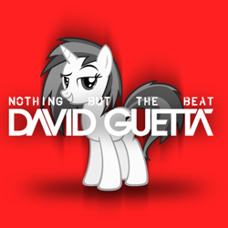 Size: 800x800 | Tagged: safe, artist:moongazeponies, artist:penguinsn1fan, dj pon-3, vinyl scratch, pony, cover, david guetta, parody, solo