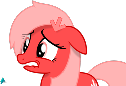 Size: 2460x1679 | Tagged: safe, artist:arifproject, oc, oc only, oc:downvote, earth pony, pony, cropped, derpibooru, derpibooru ponified, lip bite, meta, ponified, scared, simple background, solo, transparent background, vector