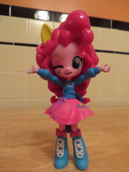 Size: 1024x1365 | Tagged: safe, artist:panhead537, pinkie pie, equestria girls, doll, equestria girls minis, irl, photo, solo, toy, wondercolts uniform