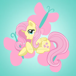 Size: 1024x1024 | Tagged: safe, artist:yoshimarsart, fluttershy, pegasus, pony, deviantart watermark, female, obtrusive watermark, prone, solo, watermark