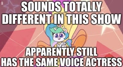 Size: 1141x621 | Tagged: safe, edit, edited screencap, screencap, princess celestia, alicorn, pony, my little pony: pony life, princess probz, spoiler:pony life s01e01, caption, image macro, nicole oliver, text