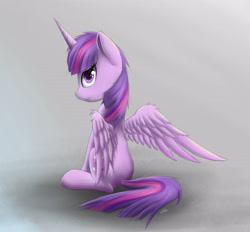 Size: 3217x2987 | Tagged: safe, artist:deltauraart, derpibooru import, twilight sparkle, twilight sparkle (alicorn), alicorn, pony, sitting, solo, spread wings