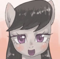 Size: 349x344 | Tagged: safe, artist:yanamosuda, octavia melody, earth pony, pony, blushing, bust, female, lidded eyes, looking at you, mare, portrait, solo