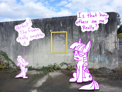 Size: 1280x960 | Tagged: safe, artist:adorkabletwilightandfriends, derpibooru import, spike, twilight sparkle, twilight sparkle (alicorn), alicorn, dragon, pony, adorkable twilight, adorkable twilight and friends fanart, chalk, chalk drawing, real life background