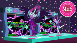 Size: 1920x1080 | Tagged: safe, artist:dashiemlpfim, artist:yoshigreenwater, derpibooru import, midnight sparkle, sci-twi, twilight sparkle, equestria girls, legend of everfree, dance dance revolution, rhythm game, self paradox, simple background, transparent background, vector