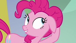 Size: 1280x720 | Tagged: safe, screencap, pinkie pie, earth pony, pony, the washouts (episode), female, floppy ears, mare, smiling, solo