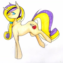 Size: 1024x1031 | Tagged: safe, artist:oneiria-fylakas, oc, oc only, oc:pearl, pony, unicorn, female, mare, simple background, solo, traditional art, white background