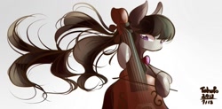 Size: 1500x735 | Tagged: safe, artist:tohupo, octavia melody, earth pony, pony, female, mare, simple background, solo