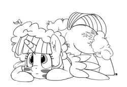 Size: 1280x882 | Tagged: safe, artist:pabbley, twilight sparkle, twilight sparkle (alicorn), alicorn, pony, camouflage, monochrome, simple background, sneaking, solo, white background