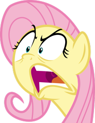 Size: 787x1014 | Tagged: artist needed, safe, fluttershy, pegasus, pony, buckball season, angry, female, furious, mare, simple background, solo, transparent background, vector