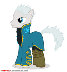 Size: 1500x1615 | Tagged: safe, earth pony, pony, crossover, devil may cry, devil may cry 4, male, ponified, solo, stallion, vergil (devil may cry)