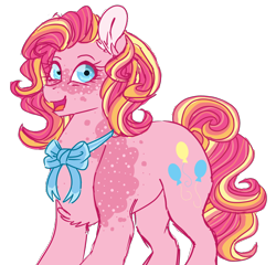 Size: 1200x1150 | Tagged: safe, artist:plixine, pinkie pie, pony, alternate design, simple background, solo, transparent background