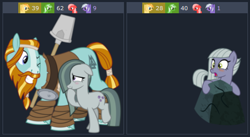 Size: 492x269 | Tagged: safe, artist:cheezedoodle96, limestone pie, marble pie, rockhoof, crack shipping, derpibooru, juxtaposition, marblehoof, meme, meta, shipping, vector