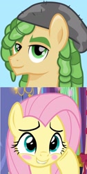 Size: 1146x2280 | Tagged: safe, artist:cloudyglow, edit, screencap, fluttershy, sandalwood, pegasus, pony, best gift ever, adorable face, blushing, cropped, cute, daaaaaaaaaaaw, embarrassed, equestria girls ponified, female, hnnng, lip bite, male, mare, ponified, sandalshy, shipping, shyabetes, smiling, stallion, straight