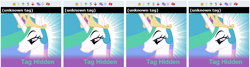 Size: 882x238 | Tagged: safe, princess celestia, alicorn, pony, derpibooru, exploitable meme, juxtaposition, juxtaposition fail, meme, meta, unknown tag