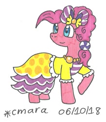 Size: 711x816 | Tagged: safe, artist:cmara, pinkie pie, earth pony, pony, female, mare, pink coat, pink mane, solo, traditional art