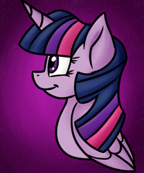 Size: 1024x1230 | Tagged: safe, artist:vetrix64, derpibooru import, twilight sparkle, twilight sparkle (alicorn), alicorn, pony, bust, portrait, smiling, solo