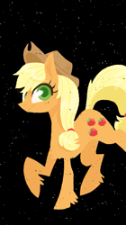 Size: 719x1280 | Tagged: safe, artist:missycreates, part of a set, applejack, earth pony, pony, black background, chest fluff, colored pupils, cowboy hat, female, hat, lineless, mare, simple background, solo, unshorn fetlocks