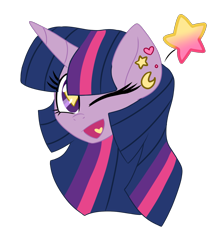 Size: 1024x1230 | Tagged: safe, artist:vetrix64, derpibooru import, twilight sparkle, cute, one eye closed, smiling, solo, wink