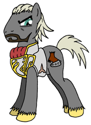 Size: 1027x1401 | Tagged: safe, artist:sephiroth7734, earth pony, pony, beard, facial hair, galcian, male, ponified, simple background, skies of arcadia, solo, stallion, transparent background