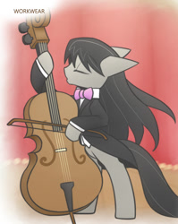 Size: 860x1080 | Tagged: safe, artist:howxu, octavia melody, earth pony, pony, cello, clothes, cropped, female, mare, musical instrument, solo