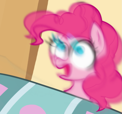 Size: 853x800 | Tagged: safe, artist:colochenni, pinkie pie, earth pony, pony, /mlp/, 4chan, colored, drawthread, female, funny, mare, meme, motion blur, ponified animal photo, ponified meme, ponk, reaction image, solo