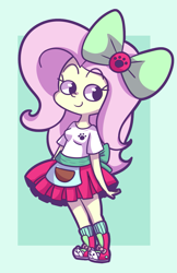 Size: 867x1341 | Tagged: safe, artist:typhwosion, fluttershy, eqg summertime shorts, equestria girls, pet project, bow, converse, cute, female, hair bow, shoes, shyabetes, solo
