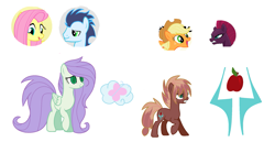 Size: 2185x1131 | Tagged: safe, artist:foxpawyt, applejack, fluttershy, soarin', tempest shadow, oc, earth pony, pegasus, pony, my little pony: the movie, female, lesbian, magical lesbian spawn, male, offspring, parent:applejack, parent:fluttershy, parent:soarin', parent:tempest shadow, parents:soarinshy, parents:tempestjack, shipping, soarinshy, straight, tempestjack