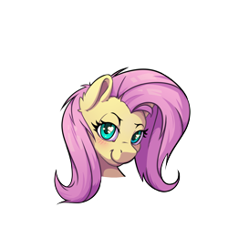 Size: 4533x4533 | Tagged: safe, artist:senaelik, fluttershy, pegasus, pony, absurd resolution, bust, circle, female, lidded eyes, looking at you, mare, portrait, simple background, smiling, solo, three quarter view, transparent background