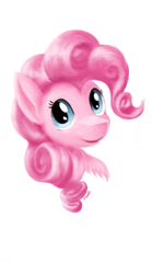 Size: 561x1010 | Tagged: safe, artist:lowelf, pinkie pie, earth pony, pony, bust, simple background, smiling, solo, white background