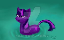 Size: 600x375 | Tagged: safe, artist:zetikki, derpibooru import, twilight sparkle, solo, swimming, water, watermark