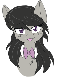 Size: 3024x4032 | Tagged: safe, artist:steelsoul, octavia melody, earth pony, pony, bedroom eyes, bowtie, bust, chest fluff, cute, looking at you, simple background, solo, transparent background