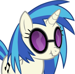 Size: 543x537 | Tagged: safe, artist:camtwosix, derpibooru exclusive, dj pon-3, vinyl scratch, pony, unicorn, cutie mark, female, glasses, horn, mare, nose wrinkle, reaction image, scrunchy face, simple background, solo, sunglasses, transparent background, vector