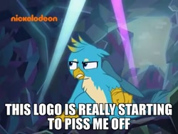 Size: 955x720 | Tagged: safe, edit, edited screencap, screencap, gallus, griffon, what lies beneath, angry, annoyed, image macro, irritated, male, meme, meta, nickelodeon