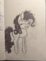 Size: 1024x1365 | Tagged: safe, artist:pixelponyart, pinkie pie, pony, monochrome, sketch, solo, traditional art