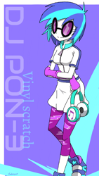 Size: 720x1280 | Tagged: safe, artist:leone di cielo, dj pon-3, vinyl scratch, equestria girls, clothes, leggings, shoes, sneakers