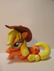 Size: 1024x1365 | Tagged: safe, artist:earthenpony, applejack, pony, craft, irl, photo, prone, sculpture, solo, traditional art