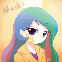 Size: 800x800 | Tagged: safe, artist:howxu, princess celestia, principal celestia, equestria girls, coronavirus, covid-19, female, mask, solo