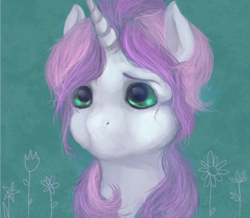 Size: 800x696 | Tagged: safe, artist:elkaart, sweetie belle, pony, unicorn, abstract background, female, filly, solo